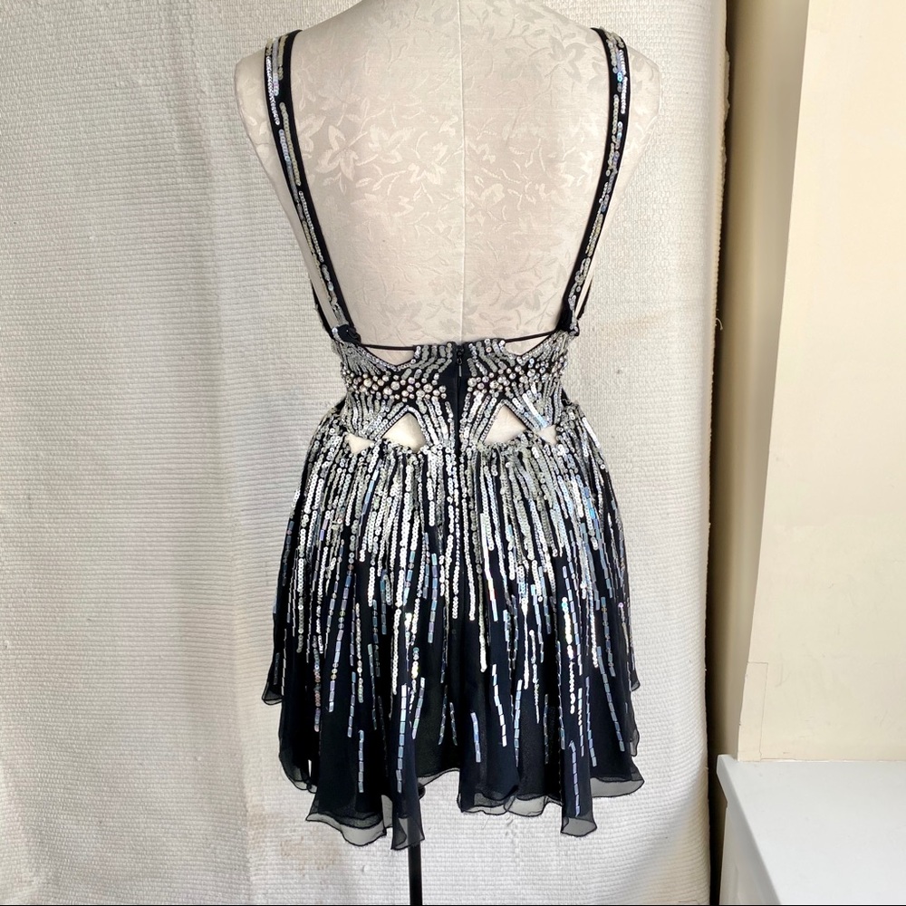 Vintage Y2K 2/4 Silk Sexy Embellished Party Dress - Picture 4 of 8